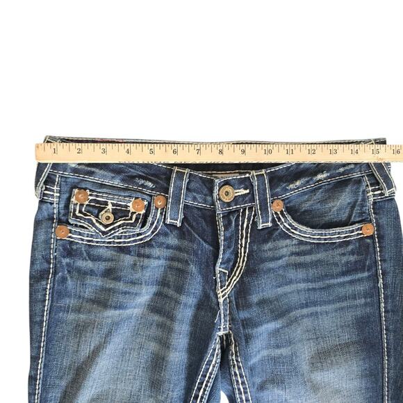 True Religion Rare Ultra Hot Made In USA Denim Jeans Size 28 Womens Flare - Picture 6 of 8